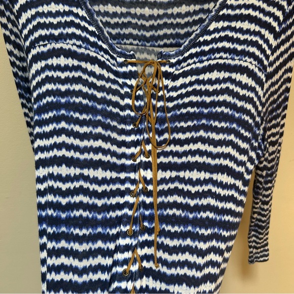 Velvet by Graham & Spencer ~Long Sleeve Lace-Up  Stretch Swim Cover/ Mini Dress - Picture 3 of 10